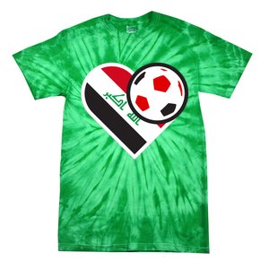 Love Heart Iraqi Futbol Soccer Team Tie-Dye T-Shirt