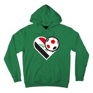 Love Heart Iraqi Futbol Soccer Team Tall Hoodie