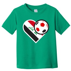 Love Heart Iraqi Futbol Soccer Team Toddler T-Shirt