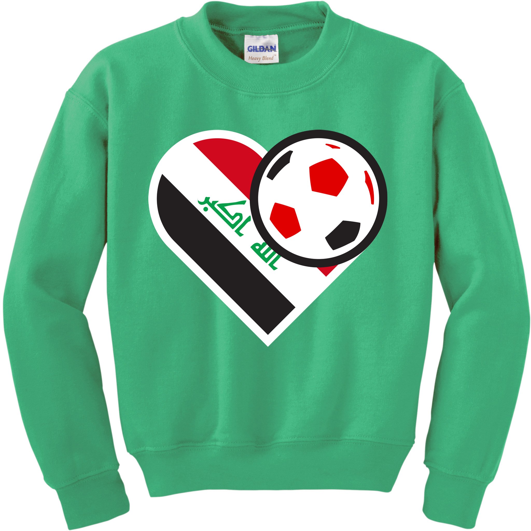 Love Heart Iraqi Futbol Soccer Team Kids Sweatshirt
