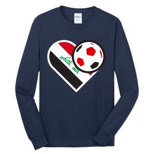 Love Heart Iraqi Futbol Soccer Team Tall Long Sleeve T-Shirt