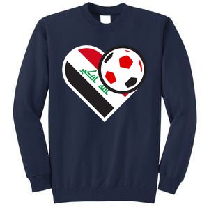 Love Heart Iraqi Futbol Soccer Team Tall Sweatshirt