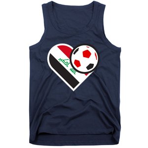 Love Heart Iraqi Futbol Soccer Team Tank Top