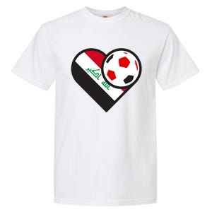 Love Heart Iraqi Futbol Soccer Team Garment-Dyed Heavyweight T-Shirt