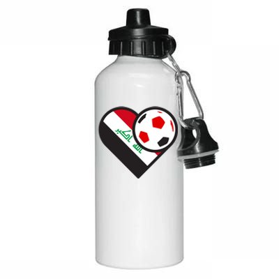 Love Heart Iraqi Futbol Soccer Team Aluminum Water Bottle 