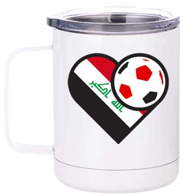 Love Heart Iraqi Futbol Soccer Team 12 oz Stainless Steel Tumbler Cup