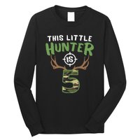 Little Hunter Is 5 Birthday Boys 5th Birthday Deer Hunter Long Sleeve Shirt