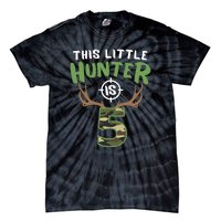 Little Hunter Is 5 Birthday Boys 5th Birthday Deer Hunter Tie-Dye T-Shirt