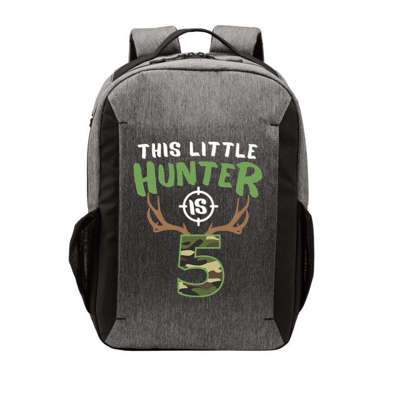 Little Hunter Is 5 Birthday Boys 5th Birthday Deer Hunter Vector Backpack