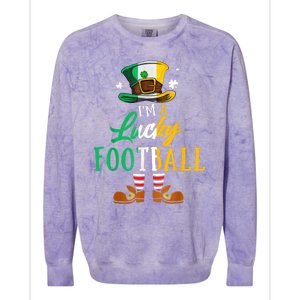 Leprechaun Hat Im A Lucky Football St Patricks Day Colorblast Crewneck Sweatshirt