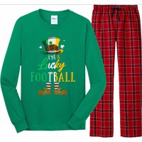 Leprechaun Hat Im A Lucky Football St Patricks Day Long Sleeve Pajama Set