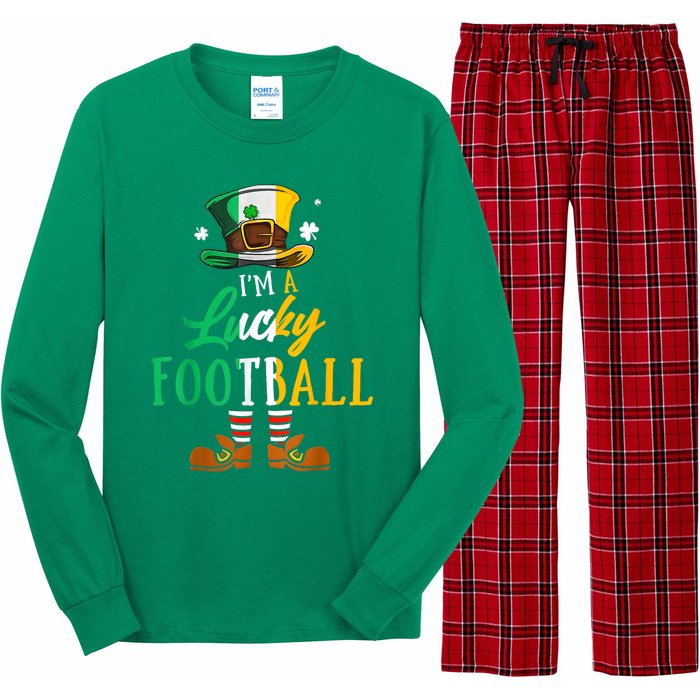 Leprechaun Hat Im A Lucky Football St Patricks Day Long Sleeve Pajama Set