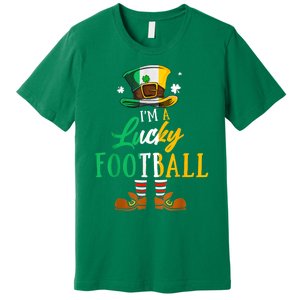 Leprechaun Hat Im A Lucky Football St Patricks Day Premium T-Shirt