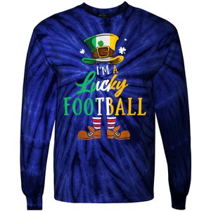 Leprechaun Hat Im A Lucky Football St Patricks Day Tie-Dye Long Sleeve Shirt