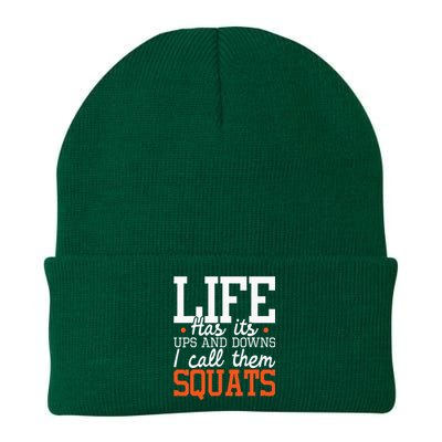 Life Has Its Ups And Downs Squats Weightlift Fitness Coach Knit Cap Winter Beanie