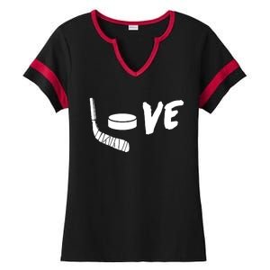 Love Hockey Ice Hockey Shirts & Gift For Hockey Fans Ladies Halftime Notch Neck Tee