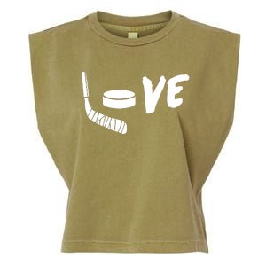 Love Hockey Ice Hockey Shirts & Gift For Hockey Fans Garment-Dyed Women's Muscle Tee