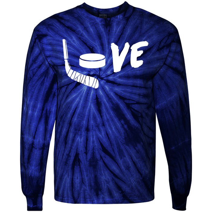 Love Hockey Ice Hockey Shirts & Gift For Hockey Fans Tie-Dye Long Sleeve Shirt