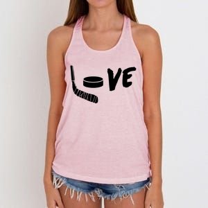 Love Hockey Ice Hockey Shirts & Gift For Hockey Fans Women's Knotted Racerback Tank