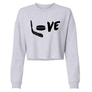 Love Hockey Ice Hockey Shirts & Gift For Hockey Fans Cropped Pullover Crew