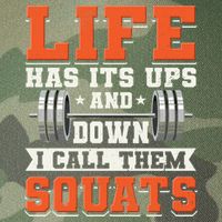 Life Has Its Ups And Downs I Call Them Squats Funny Gym Gift Legacy Tie Dye Trucker Hat