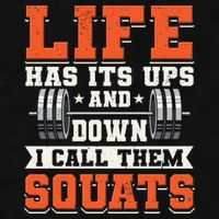 Life Has Its Ups And Downs I Call Them Squats Funny Gym Gift Ladies PosiCharge Tri-Blend Wicking Tank