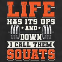 Life Has Its Ups And Downs I Call Them Squats Funny Gym Gift Garment-Dyed Fleece Hoodie