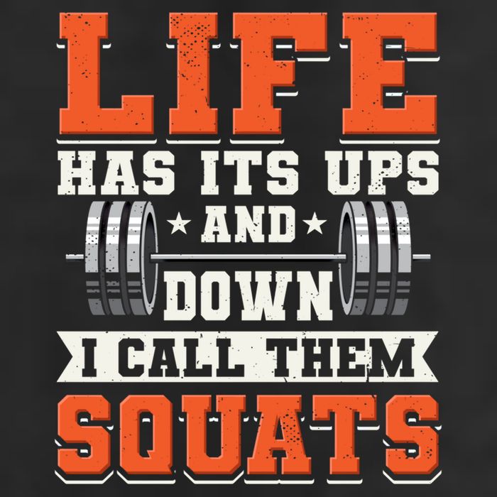 Life Has Its Ups And Downs I Call Them Squats Funny Gym Gift Microfiber Hand Towel