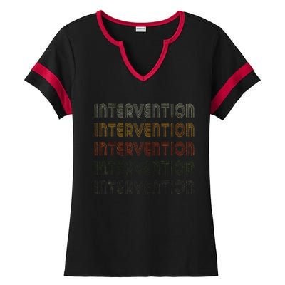 Love Heart Intervention Grunge Vintage Style Intervention Ladies Halftime Notch Neck Tee