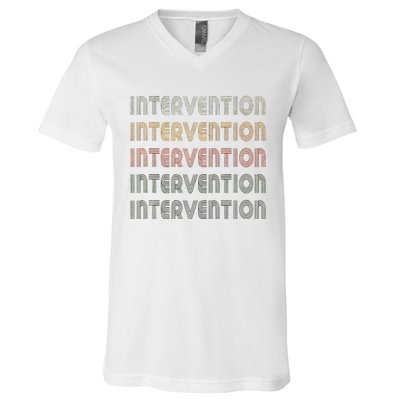 Love Heart Intervention Grunge Vintage Style Intervention V-Neck T-Shirt