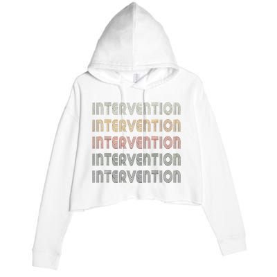 Love Heart Intervention Grunge Vintage Style Intervention Crop Fleece Hoodie