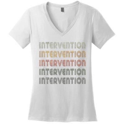 Love Heart Intervention Grunge Vintage Style Intervention Women's V-Neck T-Shirt