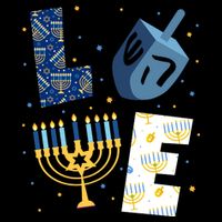 Love Hanukkah Jewish Festive Holiday Drawstring Bag