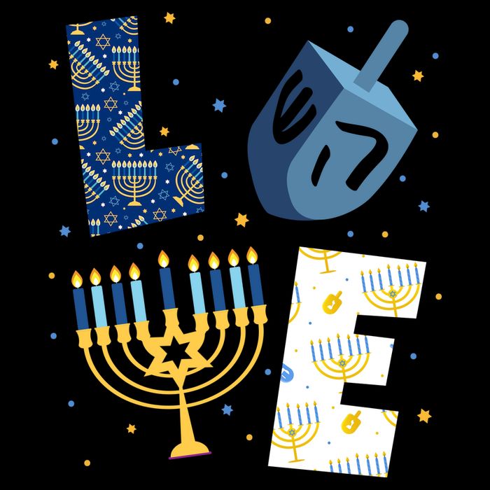 Love Hanukkah Jewish Festive Holiday Drawstring Bag