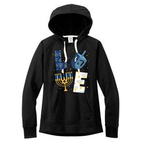 Love Hanukkah Jewish Festive Holiday Women's Fleece Hoodie