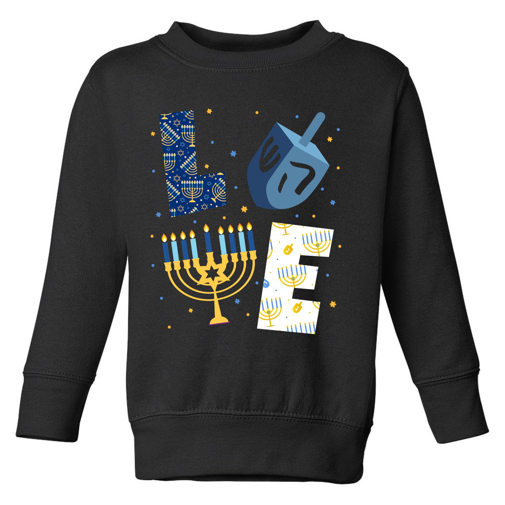 Love Hanukkah Jewish Festive Holiday Toddler Sweatshirt