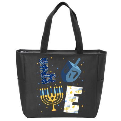Love Hanukkah Jewish Festive Holiday Zip Tote Bag
