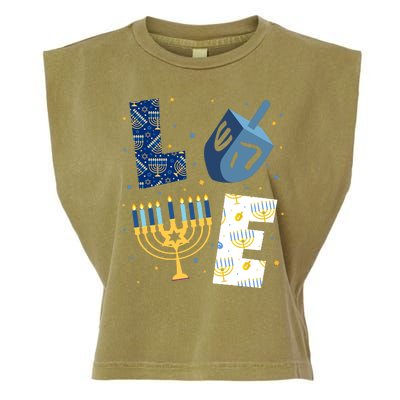 Love Hanukkah Jewish Festive Holiday Garment-Dyed Women's Muscle Tee