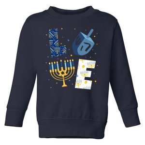 Love Hanukkah Jewish Festive Holiday Toddler Sweatshirt