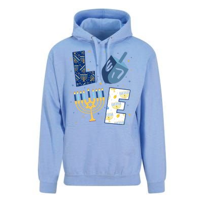 Love Hanukkah Jewish Festive Holiday Unisex Surf Hoodie