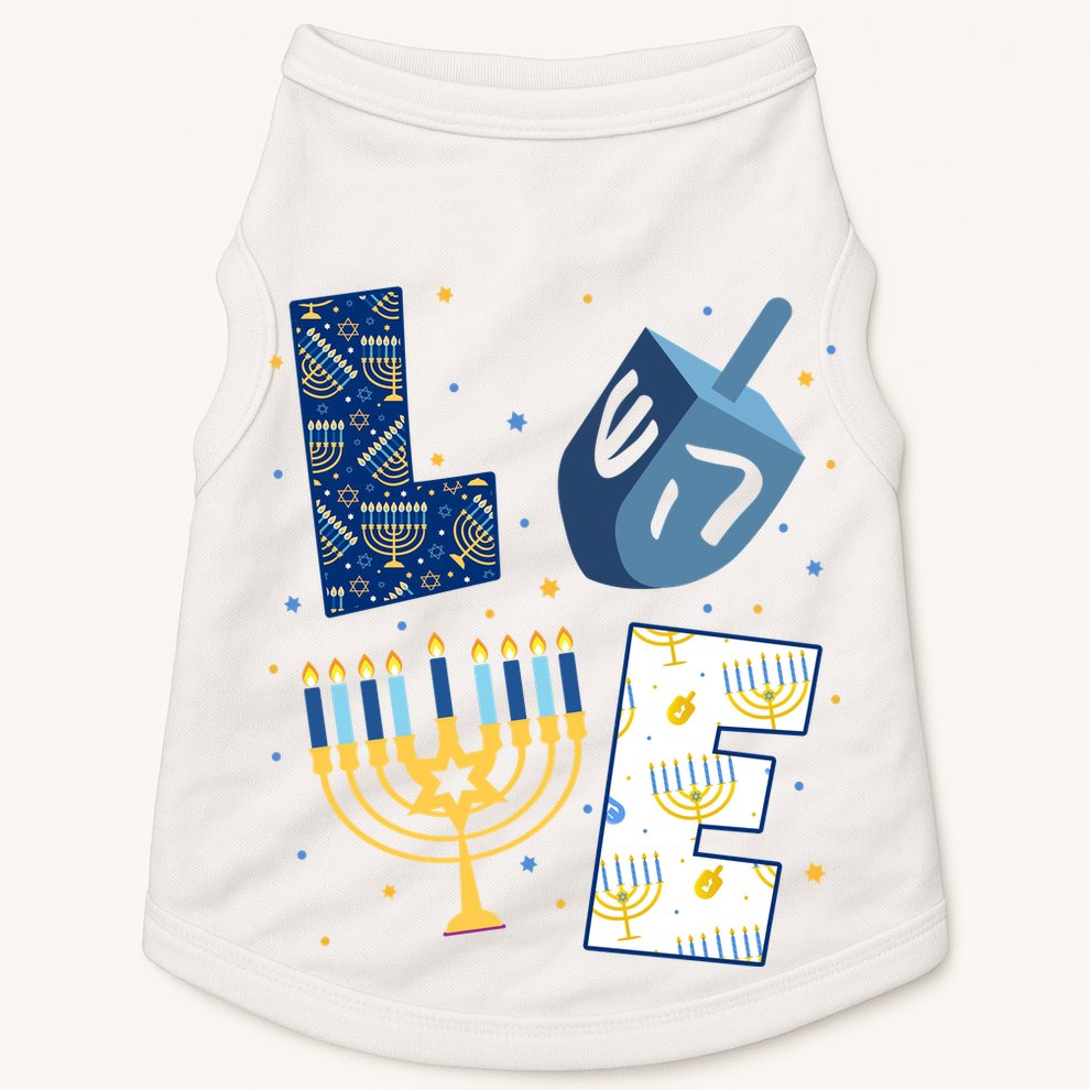 Love Hanukkah Jewish Festive Holiday Doggie Tank