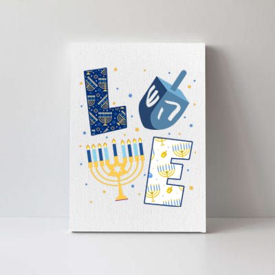 Love Hanukkah Jewish Festive Holiday Canvas