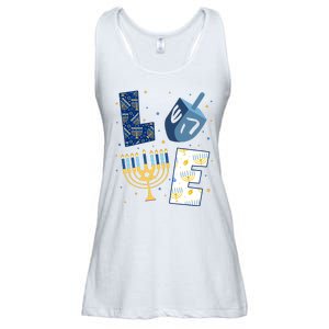 Love Hanukkah Jewish Festive Holiday Ladies Essential Flowy Tank