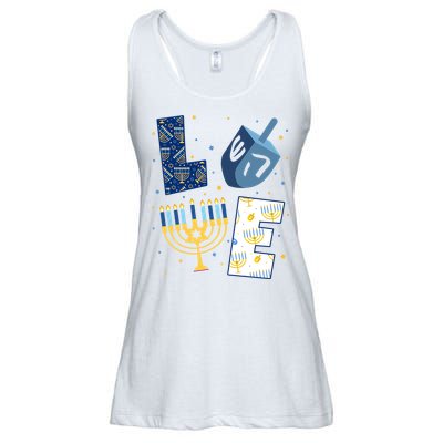 Love Hanukkah Jewish Festive Holiday Ladies Essential Flowy Tank