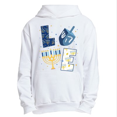 Love Hanukkah Jewish Festive Holiday Urban Pullover Hoodie