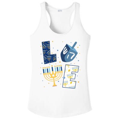 Love Hanukkah Jewish Festive Holiday Ladies PosiCharge Competitor Racerback Tank