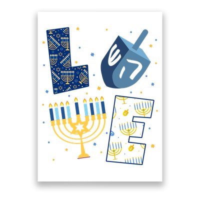 Love Hanukkah Jewish Festive Holiday Poster