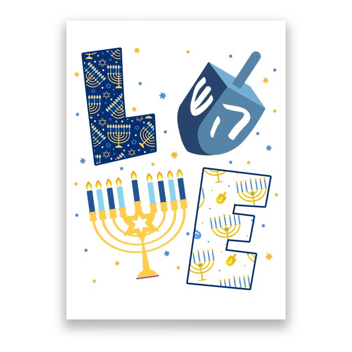 Love Hanukkah Jewish Festive Holiday Poster