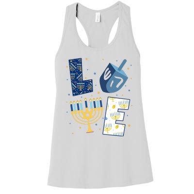 Love Hanukkah Jewish Festive Holiday Women's Racerback Tank