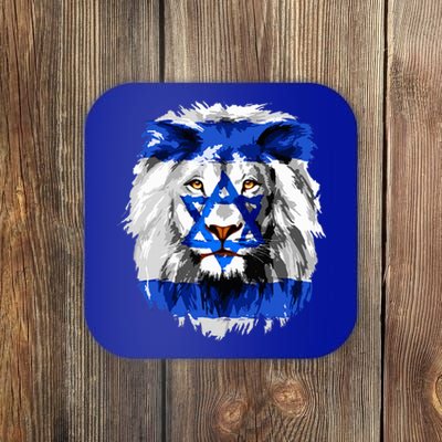 Lion Head Jewish Flag  Coaster